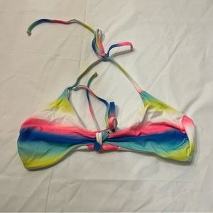 Rainbow halter bikini top. Never worn.
